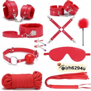 11 piece premium bdsm bondage set red