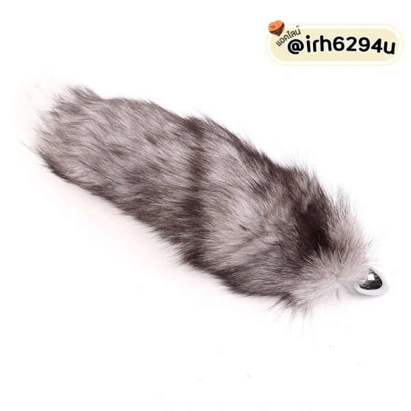 fluffy grey fox tail cosplay accessory