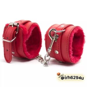 hot red fur lined handcuffs for couples