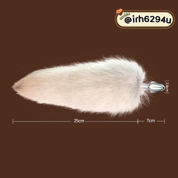 soft fluffy grey fox tail butt plug