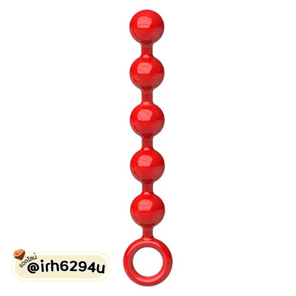 Ruby Beads Anal Plug – ลูกปัดซิลิโคนกระตุ้นอนัลดีไซน์ 5 เม็ด - Image 2