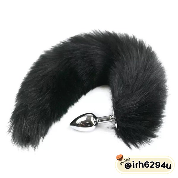 Fluffy Fox Tail Butt Plug – ปลั๊กหางจิ้งจอกขนฟูสุดเซ็กซี่ (หัวสแตนเลส) - Image 2
