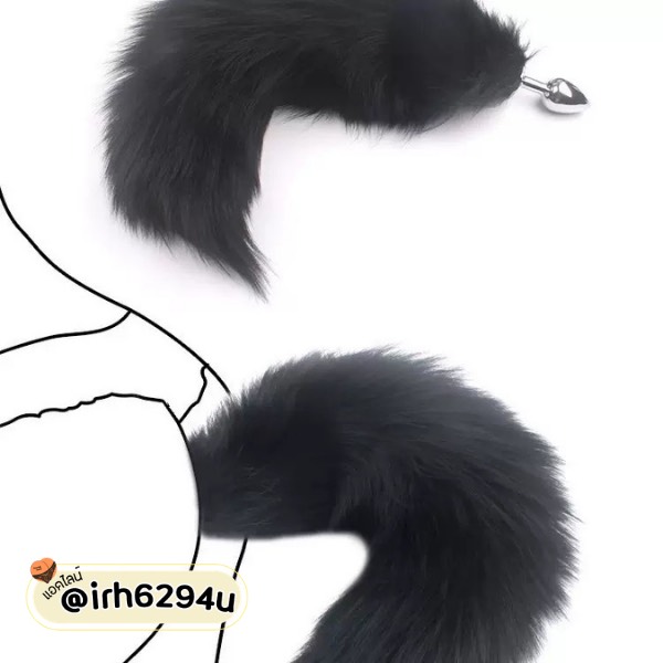Fluffy Fox Tail Butt Plug – ปลั๊กหางจิ้งจอกขนฟูสุดเซ็กซี่ (หัวสแตนเลส) - Image 4
