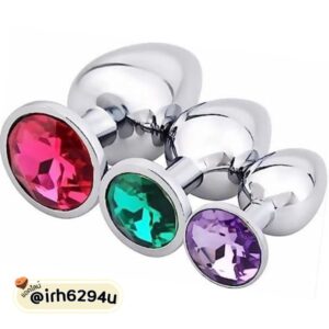 Crystal-Base Metal Butt Plug – ปลั๊กอนัลประดับเพชรคริสตัลหรูหรา (สีสุ่ม)