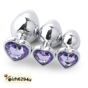 Heart Metal Butt Plug – ปลั๊กคริสตัลทรงหัวใจ *สีสุ่ม
