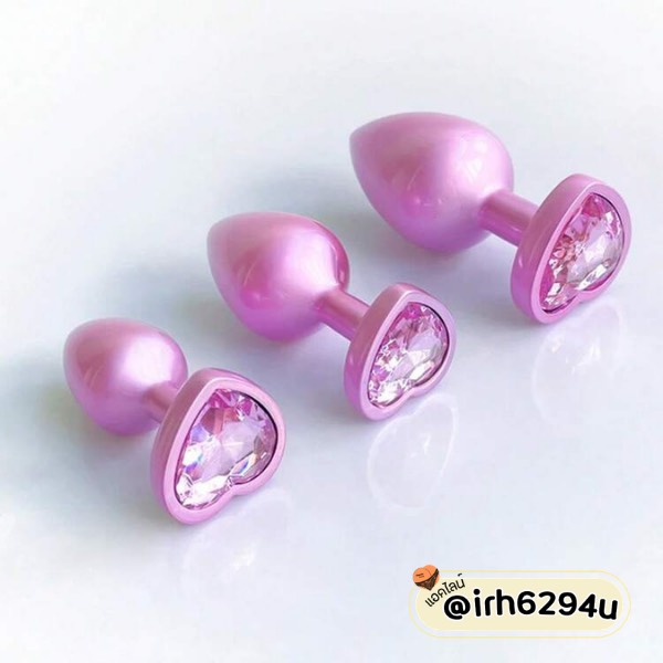 Pink Heart Crystal Metal Butt Plug – ปลั๊กอนัลโลหะประดับคริสตัลรูปหัวใจสีชมพูหวาน