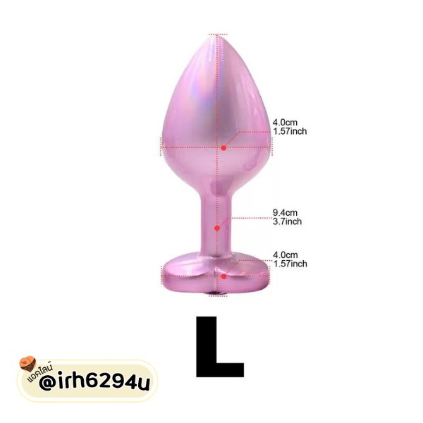 Pink Heart Crystal Metal Butt Plug – ปลั๊กอนัลโลหะประดับคริสตัลรูปหัวใจสีชมพูหวาน - Image 7